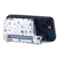 For iPhone 7 Plus / 8 Plus Retro Painted Zipper Wallet Back Phone Case(Blue)