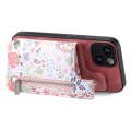 For iPhone 7 / 8 / SE 2022 Retro Painted Zipper Wallet Back Phone Case(Pink)