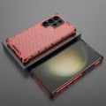 For Samsung Galaxy S24 Ultra 5G Shockproof Honeycomb Phone Case(Red)