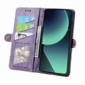 For Xiaomi 13T / 13T Pro Geometric Zipper Wallet Side Buckle Leather Phone Case(Purple)