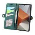 For Xiaomi Redmi Note 13 Pro+ Geometric Zipper Wallet Side Buckle Leather Phone Case(Green)