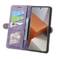 For Xiaomi Redmi Note 13 Pro+ Geometric Zipper Wallet Side Buckle Leather Phone Case(Purple)