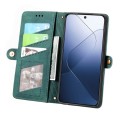 For Xiaomi 14 Pro Geometric Zipper Wallet Side Buckle Leather Phone Case(Green)