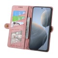 For Xiaomi Redmi K70E Geometric Zipper Wallet Side Buckle Leather Phone Case(Pink)
