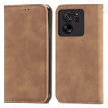 For Xiaomi 13T / 13T Pro Retro Skin Feel Magnetic Flip Leather Phone Case(Brown)