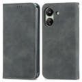 For Xiaomi Redmi 13C Retro Skin Feel Magnetic Flip Leather Phone Case(Grey)