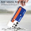 For Samsung Galaxy S23 Ultra 5G Multi-functional Wristband Card Wallet Transparent Phone Case(Blue)