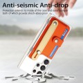 For Samsung Galaxy S23 Ultra 5G Multi-functional Wristband Card Wallet Transparent Phone Case(Orange