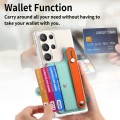For Samsung Galaxy S23 Ultra 5G Multi-functional Wristband Card Wallet Transparent Phone Case(Light