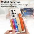 For Samsung Galaxy S23 Ultra 5G Multi-functional Wristband Card Wallet Transparent Phone Case(Yellow