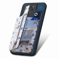 For Xiaomi 12 Pro Retro Painted Zipper Wallet Back Phone Case(Blue)
