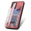 For Redmi Note 13 5G Retro Painted Zipper Wallet Back Phone Case(Pink)