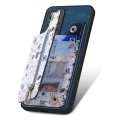 For Redmi Note 13 Pro+ 5G Retro Painted Zipper Wallet Back Phone Case(Blue)