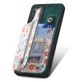 For Redmi K40 Retro Painted Zipper Wallet Back Phone Case(Green)