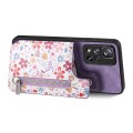 For Redmi 9A Retro Painted Zipper Wallet Back Phone Case(Purple)