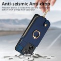 For Xiaomi 13T / 13T Pro Cross Leather Ring Vertical Zipper Wallet Back Phone Case(Blue)