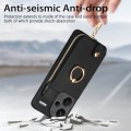 Xiaomi Redmi Note 13 Pro+ Cross Leather Ring Vertical Zipper Wallet Back Phone Case(Black)