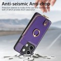 For Xiaomi Redmi Note 13 Cross Leather Ring Vertical Zipper Wallet Back Phone Case(Purple)