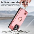 For Xiaomi Redmi Note 12 Pro 5G Cross Leather Ring Vertical Zipper Wallet Back Phone Case(Pink)