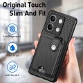 For Xiaomi Redmi Note 13 Card Wallet Kickstand Back Phone Case with Tool Knife(Black)