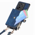 For Xiaomi 13T / 13T Pro Crossbody Multi-function Zipper Wallet Phone Case(Blue)