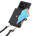 For Xiaomi 14 Crossbody Multi-function Zipper Wallet Phone Case(Black)