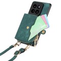 For Xiaomi 14 Pro Crossbody Multi-function Zipper Wallet Phone Case(Green)