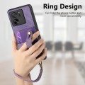For Xiaomi 13T / 13T Pro Retro Cross Wristband Wallet Leather Back Phone Case(Purple)