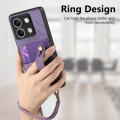 For Xiaomi Redmi Note 13 Retro Cross Wristband Wallet Leather Back Phone Case(Purple)