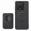For Xiaomi 13T / 13T Pro Carbon Fiber Leather Card Magnetic Phone Case(Black)