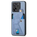 For Xiaomi 13T / 13T Pro Carbon Fiber Wallet Flip Card K-shaped Holder Phone Case(Blue)