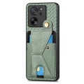 For Xiaomi 13T / 13T Pro Carbon Fiber Wallet Flip Card K-shaped Holder Phone Case(Green)