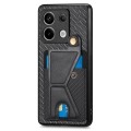 For Xiaomi Redmi Note 13 Pro Carbon Fiber Wallet Flip Card K-shaped Holder Phone Case(Black)