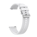 For Huawei Watch GT4 41mm Tire Pattern Silver Buckle Silicone Watch Band(White)