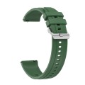 For Huawei Watch GT4 46mm Tire Pattern Silver Buckle Silicone Watch Band(Hu Yang Green)