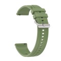 For Huawei Watch 4 Tire Pattern Silver Buckle Silicone Watch Band(Green)