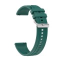 For Huawei Watch 3 / 3 Pro Tire Pattern Silver Buckle Silicone Watch Band(Dark Green)