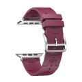 For Apple Watch SE 2023 44mm H Texture Soft Silicone Buckle Watch Band(Wine)