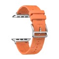 For Apple Watch SE 2023 40mm H Texture Soft Silicone Buckle Watch Band(Orange)