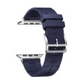 For Apple Watch SE 2023 40mm H Texture Soft Silicone Buckle Watch Band(Midnight)