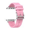 For Apple Watch Series 9 45mm H Texture Soft Silicone Buckle Watch Band(Pink)