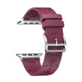 For Apple Watch Series 9 45mm H Texture Soft Silicone Buckle Watch Band(Wine)