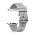 For Apple Watch Series 7 45mm H Texture Soft Silicone Buckle Watch Band(Gray)