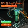 K15 Car Adapter 3 in 1 Stretchable Cable 22.5W Quick Charge Cigarette Lighter Dual USB Ports
