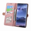 For Itel s23 + Geometric Zipper Wallet Side Buckle Leather Phone Case(Pink)
