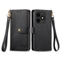 For Itel S23+ Love Zipper Lanyard Leather Phone Case(Black)