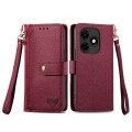 For Itel S23+ Love Zipper Lanyard Leather Phone Case(Red)