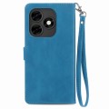For Itel S23+ Embossed Flower Zipper Leather Phone Case(Blue)