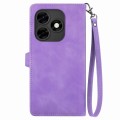 For Itel S23+ Embossed Flower Zipper Leather Phone Case(Purple)