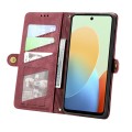 For Tecno Spark Go 2024 Geometric Zipper Wallet Side Buckle Leather Phone Case(Red)
